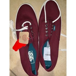 WOMEN'S VANS BURGANDY SLIM CLASSIC SNEAKERS